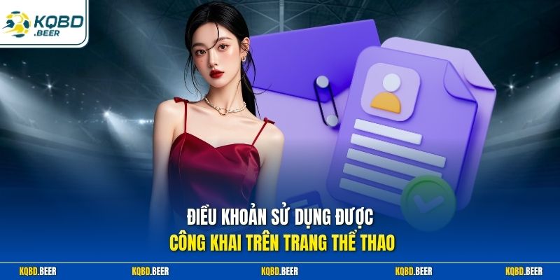 Điều khoản sử dụng được công khai trên trang thể thao